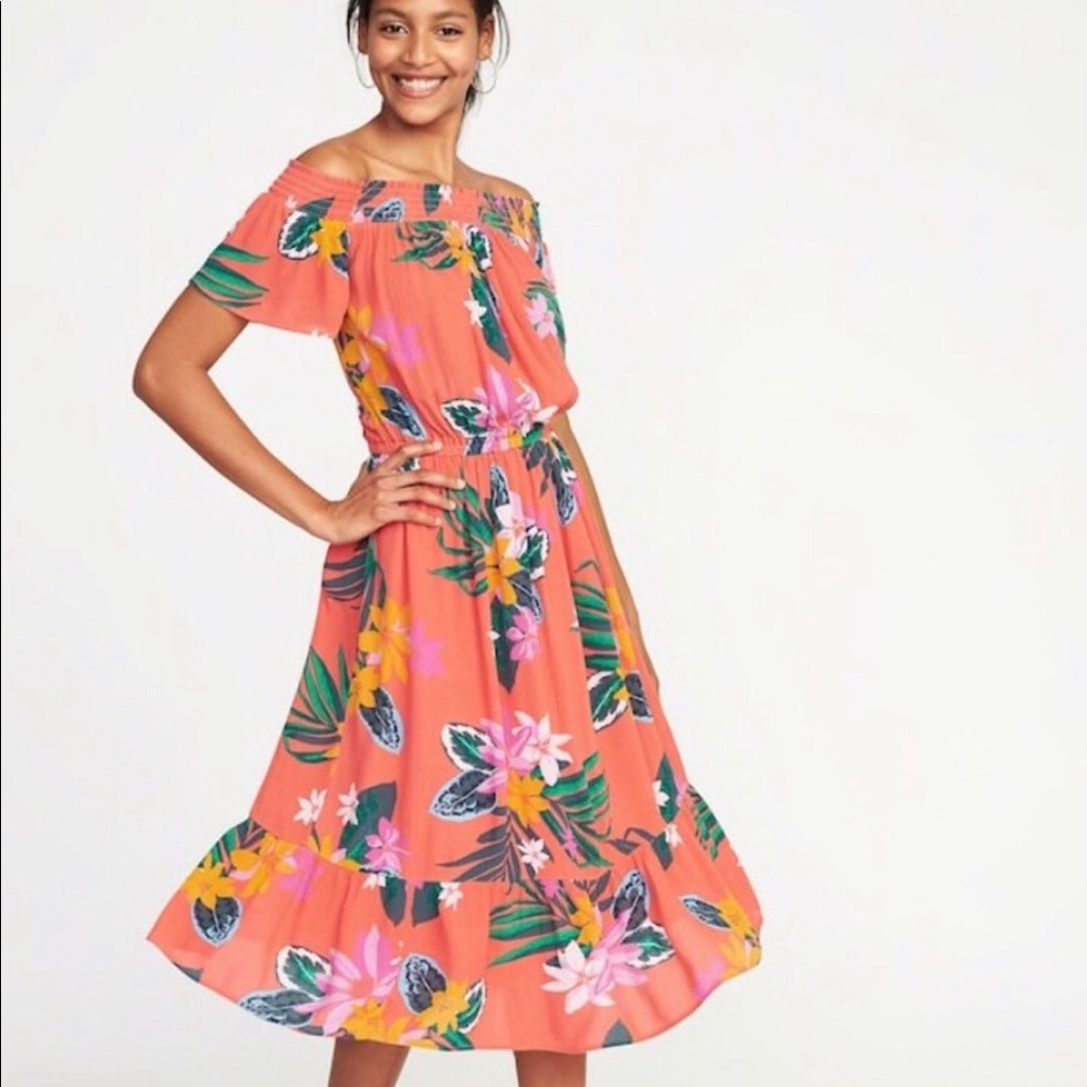 Old Navy Off-Shoulder Crinkle-Gauze Midi DressNWOT